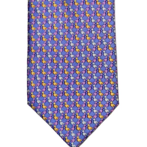 NWOT Jos A Bank Silk Tie Blue Purple Yellow Handmade Necktie Men's - Picture 2 of 2